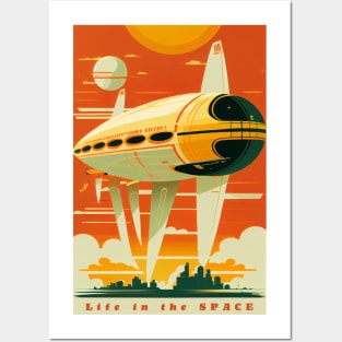 Space Adventure Vintage Travel Poster Posters and Art